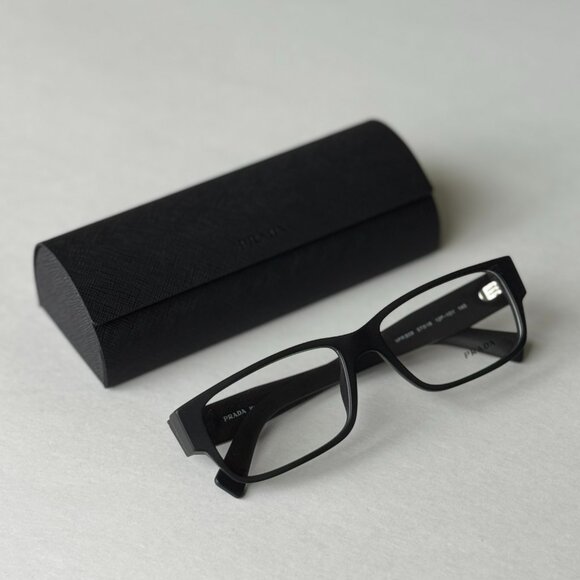 Prada Men Eyeglasses Matte Black Rectangle PRB09V 12P1O1 NEW AUTHENTIC - Picture 4 of 12